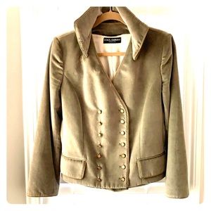 Dolce and Gabbana gray velvet jacket
